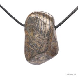 Pyrite plume - Pendentif en pierre percée