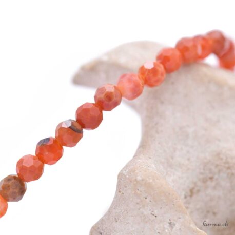 Agata di fuoco 4 mm - Bracciale sfaccettato