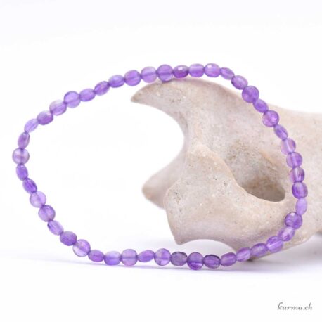 Amethyst Disc Bracelet 4mm - Faceted