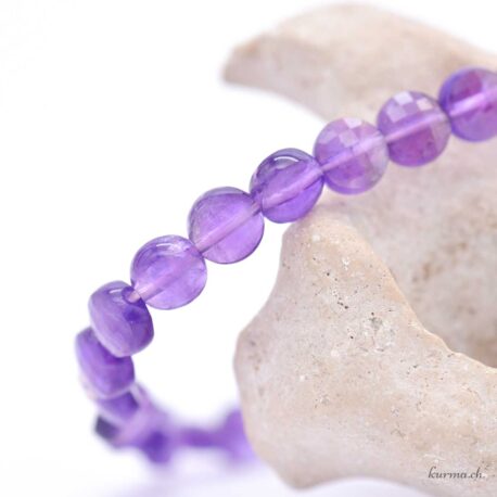 Amethyst Disc 6mm Bracelet - Faceted