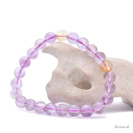 Bracciale 8 mm in ametista e citrino