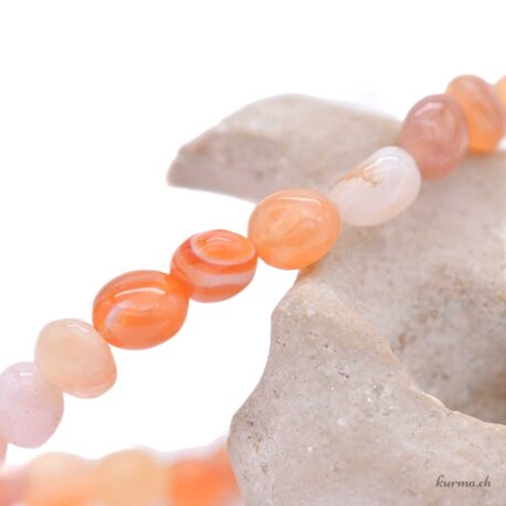 Karneol Achat Botswana Nuggets Armband 6x10mm