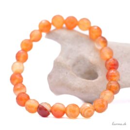 Carnelian Agate 8mm Bracelet - Faceted