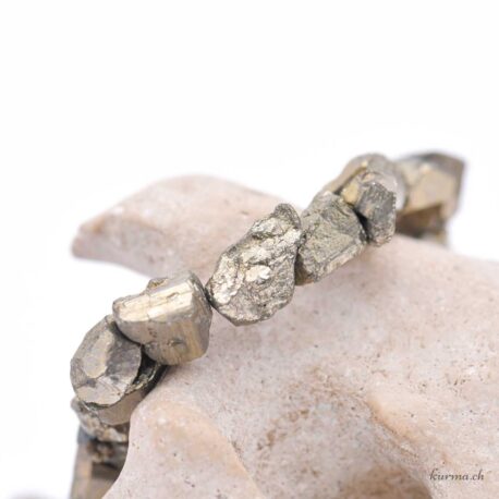 Bracciale di cristalli grezzi di pirite 5-7 mm