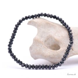Bracciale Spinelle nere 4 mm rotonde - Sfaccettate