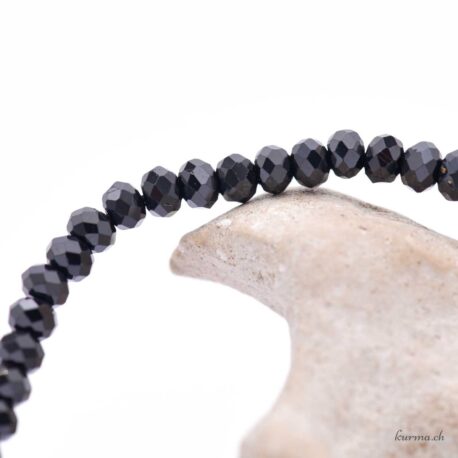 Bracciale Spinelle nere 4 mm rotonde - Sfaccettate