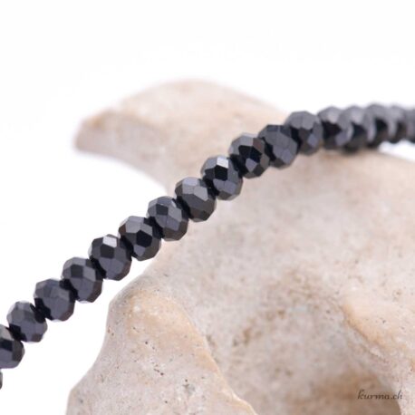 Bracciale Spinelle nere 4 mm rotonde - Sfaccettate