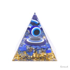 Orgonite - Pyramid 6cm - Lapis lazuli - Protective eye