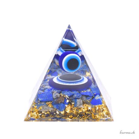Orgonit - Pyramide 6cm - Lapislazuli - Schutzauge