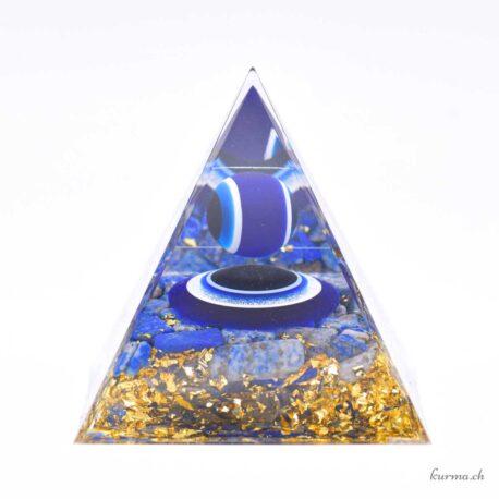 Orgonit - Pyramide 6cm - Lapislazuli - Schutzauge