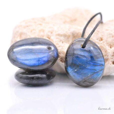 Labradorite ovale - AA - Pendentif en pierre percée