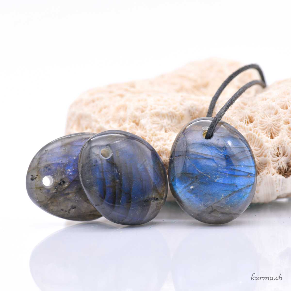 Labradorite ovale - AA - Pendentif en pierre percée Ovaler Labradorit - AA - durchbohrter Steinanhänger