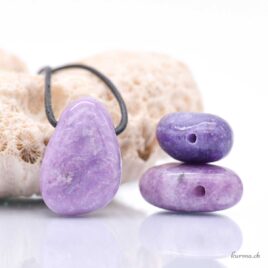 Lépidolite - Pendentif en pierre percée
