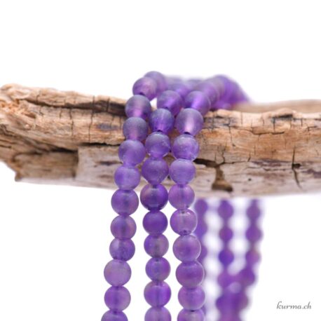 Matte chevron amethyst - 4mm beads