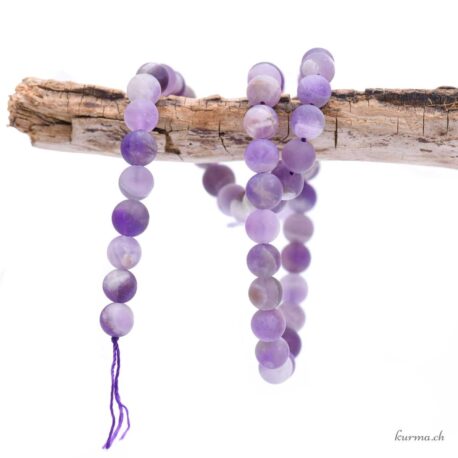 Matte chevron amethyst - 6.5mm beads
