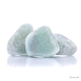 Aventurine verte arrondie - Pierre brute de poche - Taille M