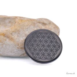 Plaquette pour téléphone en Shungite disque 2cm - Fleur de vie - N°19028 • plaquette telephone no 1 Plaquette pour téléphone en Shungite disque 2cm - Fleur de vie
