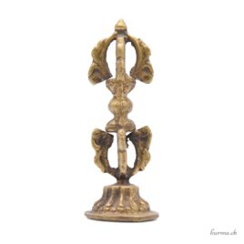 Dorje / Vajra avec support - 9cm - Laiton clair - N°4791 • tibetain no 3 Dorje / Vajra con supporto - 9 cm - Ottone chiaro