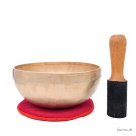 Ensemble De Méditation Avec Bol Chantant Tibétain - Bol De 8,5 Cm, Maillet Et Coussin En Soie Rouge, Pour Yoga Et Relaxation