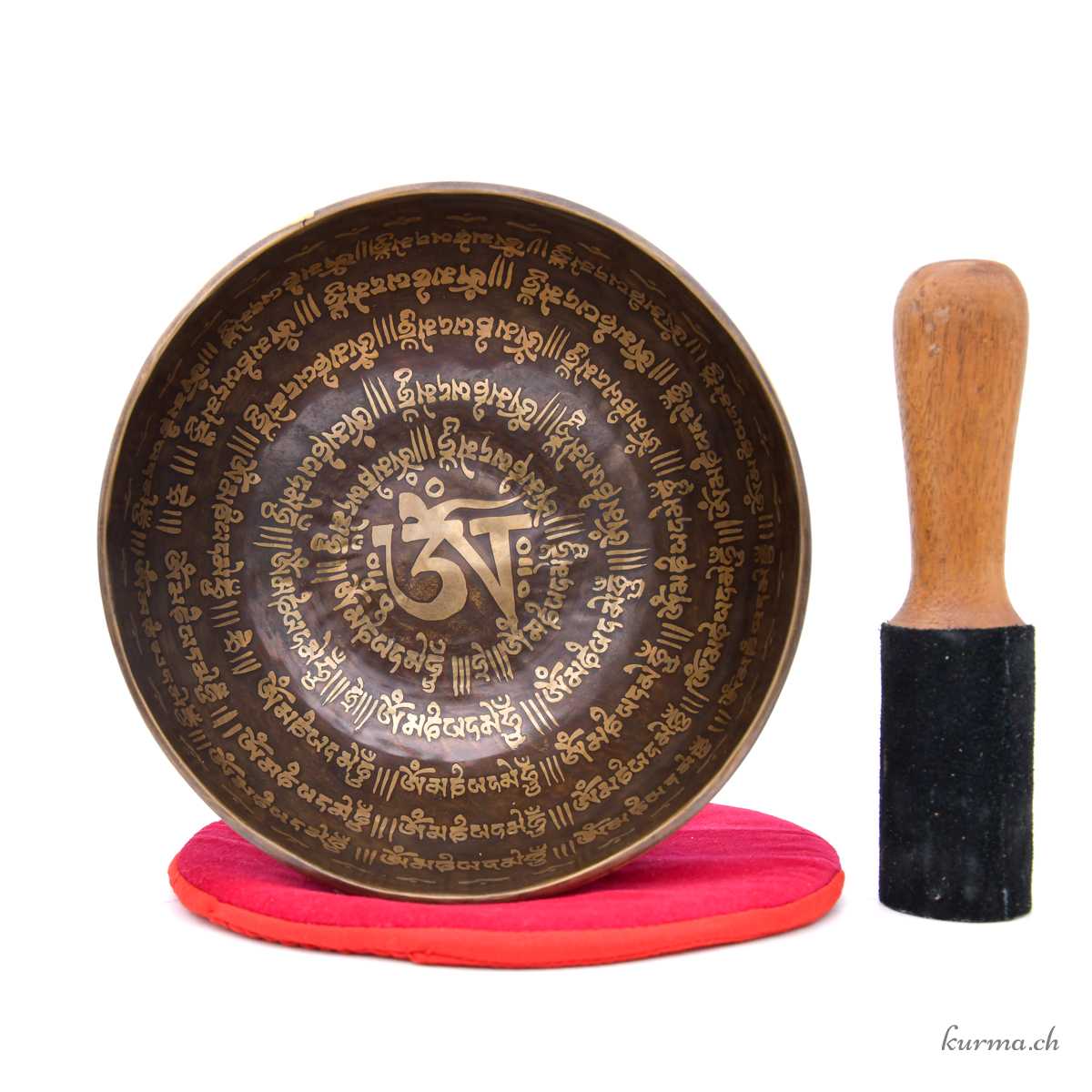 Bol chantant gravé - Om Mantra - 22cm Campana tibetana incisa - Om Mantra - 22 cm