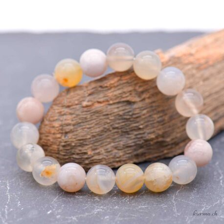 Bracelet Agate cerise 10.5mm