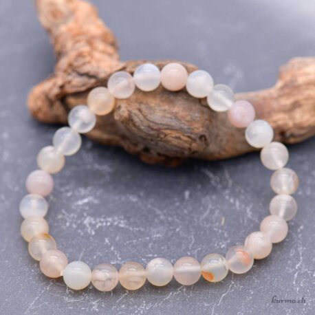 Bracelet Agate cerise 6.5mm