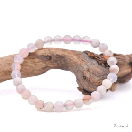 Armband aus mattem Kirschblütenachat, 6 mm