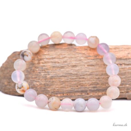 Armband aus Achat mit Kirschblütenmotiv, 8,5 mm