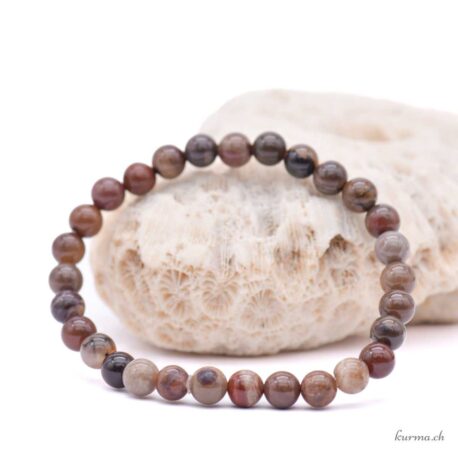 Bracelet Agate fossile 6-6.5mm