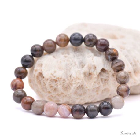 Bracelet Agate fossile 8-8.5mm