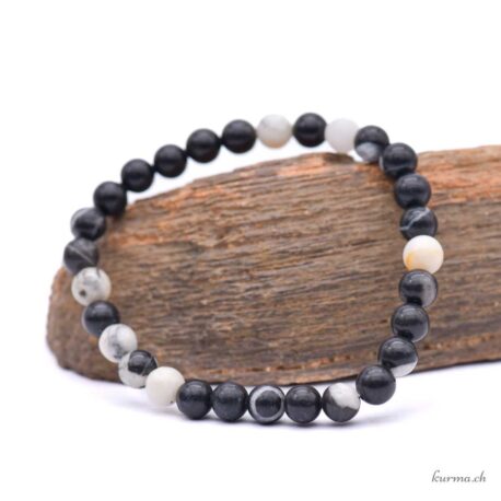 Armband aus Zebra-Jaspis 6-6,5 mm