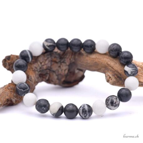 Armband aus Zebra-Jaspis, 8,5 mm