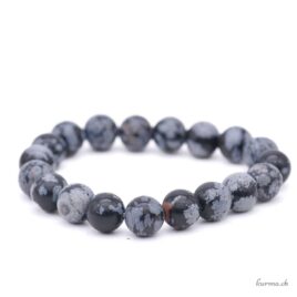 Snowflake Obsidian Bracelet 10-10.5mm