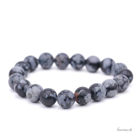 Snowflake Obsidian Bracelet 10-10.5mm