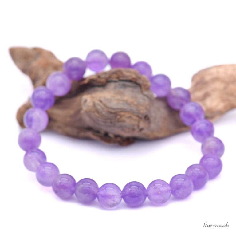 Minéraux et pierres précieuses. Collier 7 perles Améthyste du Brésil