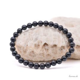 Bracelet Tourmaline noire avec inclusion de Quartz ou Mica 6-6.5mm
