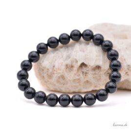Bracelet Tourmaline noire avec inclusion de Quartz ou Mica 8-8.5mm
