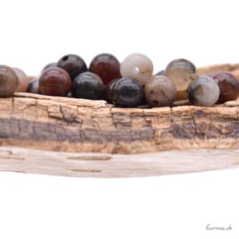 Agate fossile - Perles 4-4.5mm