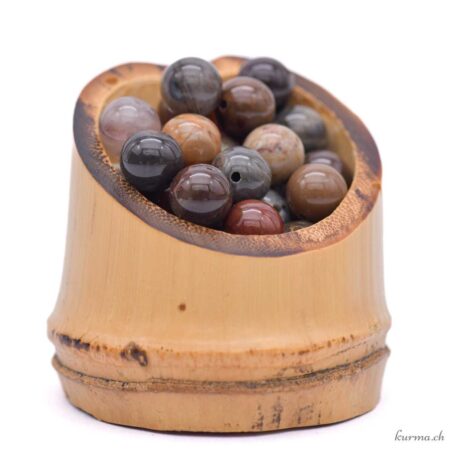 Agate fossile - Perles 8-8.5mm