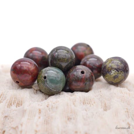 Jaspe sang de dragon - Perles 10-10.5mm