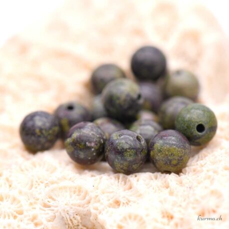 Jaspe sang de dragon - Perles 6.5mm