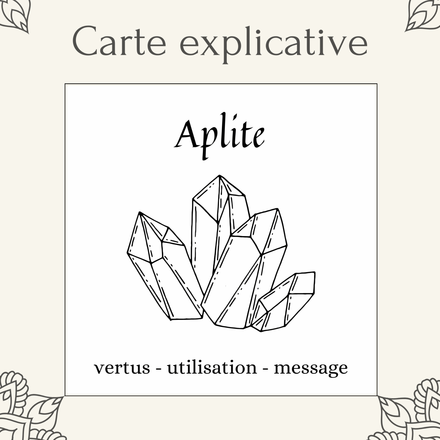 Aplite Carte lithothérapie Aplite