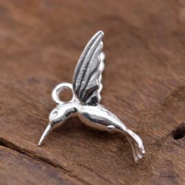 Hummingbird charm - 13mm - 925 silver