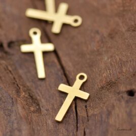 Cross charm - 13x7.5mm - 925 Silver Plated