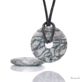 Agate arborisée - Pendentif Donut - 3cm