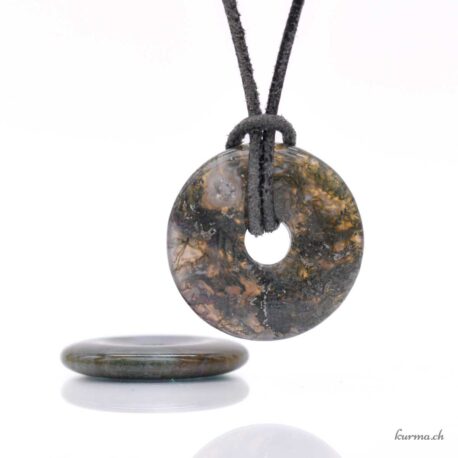 Moss agate - Donut pendant - 3cm