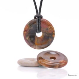 Bois pétrifié - Pendentif Donut - 3cm