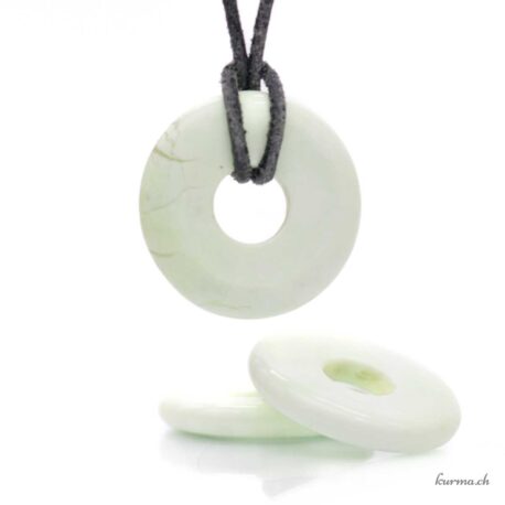 Lemon Chrysoprase - Donut Pendant - 3cm