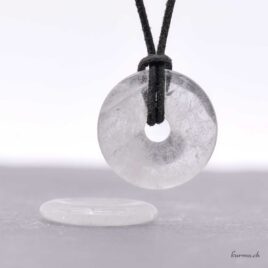 Cristal de roche - Pendentif Donut - 3cm