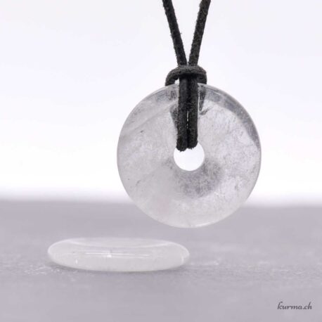 Rock crystal - Donut pendant - 3cm